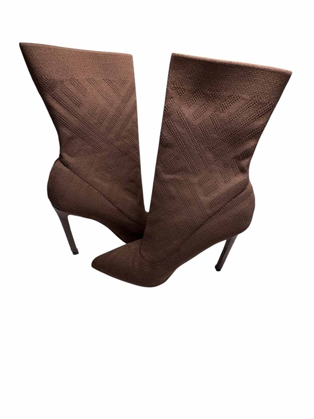 Steve Madden Pointed Toe Brown Stiletto Sock Booties Sz 8